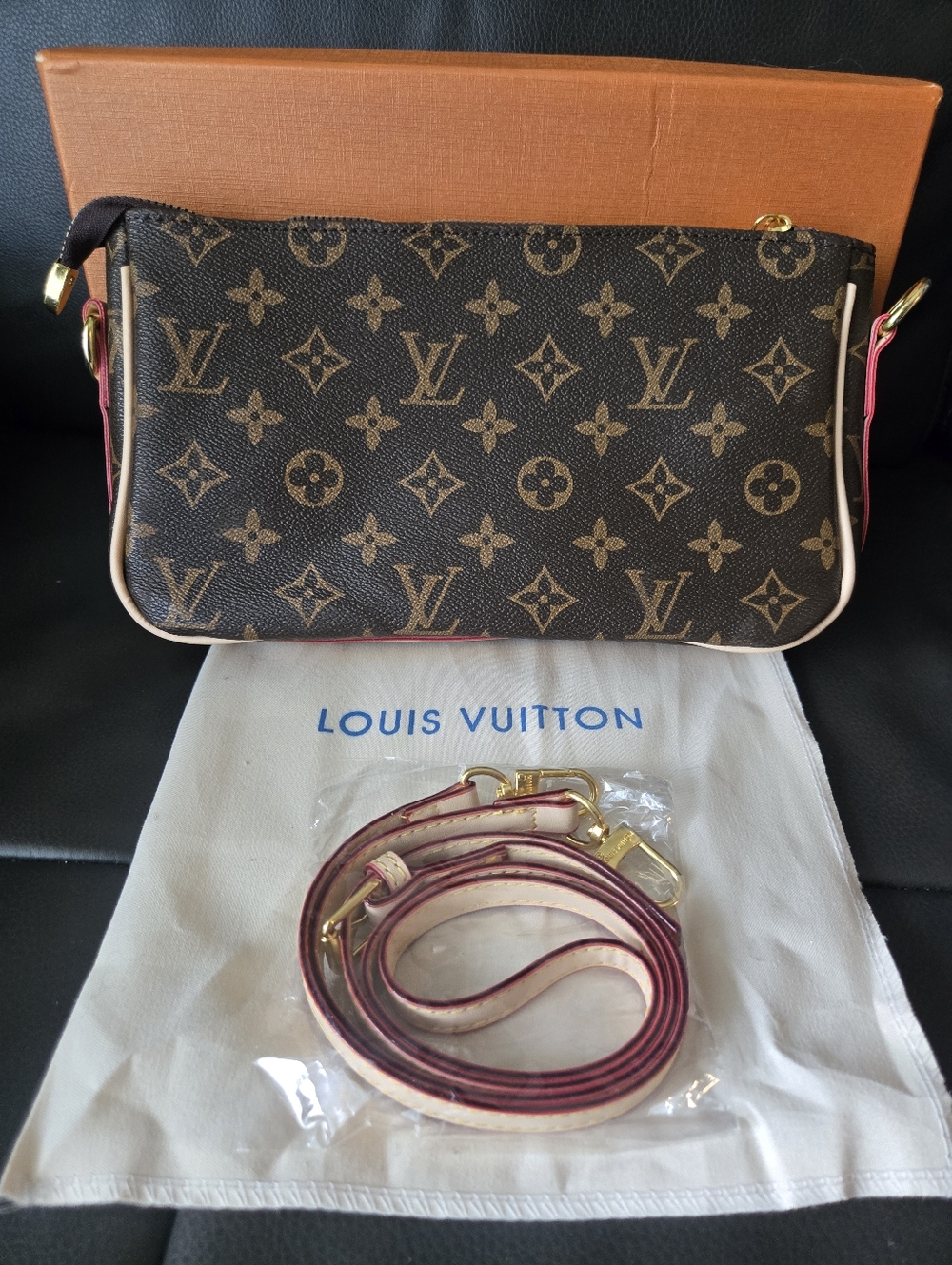 Brown Monogram Canvas Crossbody w/red Interior (NIB) - Picture 3 of 6